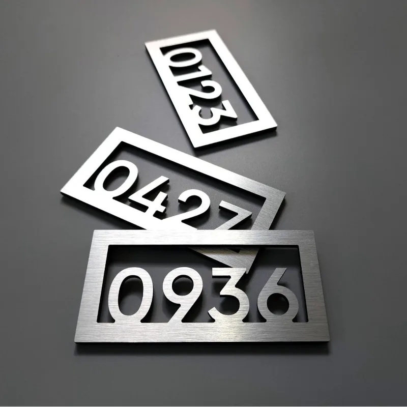 

Custom Luxury Metal House Number 3D Stereo Room Door Sign Personalized Address Plate Multiple Size Home Hotel Wall Identificatio