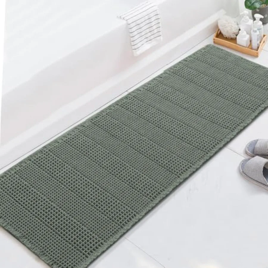 

Upgraded Waffle Runner Rug Super Absorbent Bathroom Mat Non Slip Bath Rug for Bathroom Floor Machine Washable Dry Fast