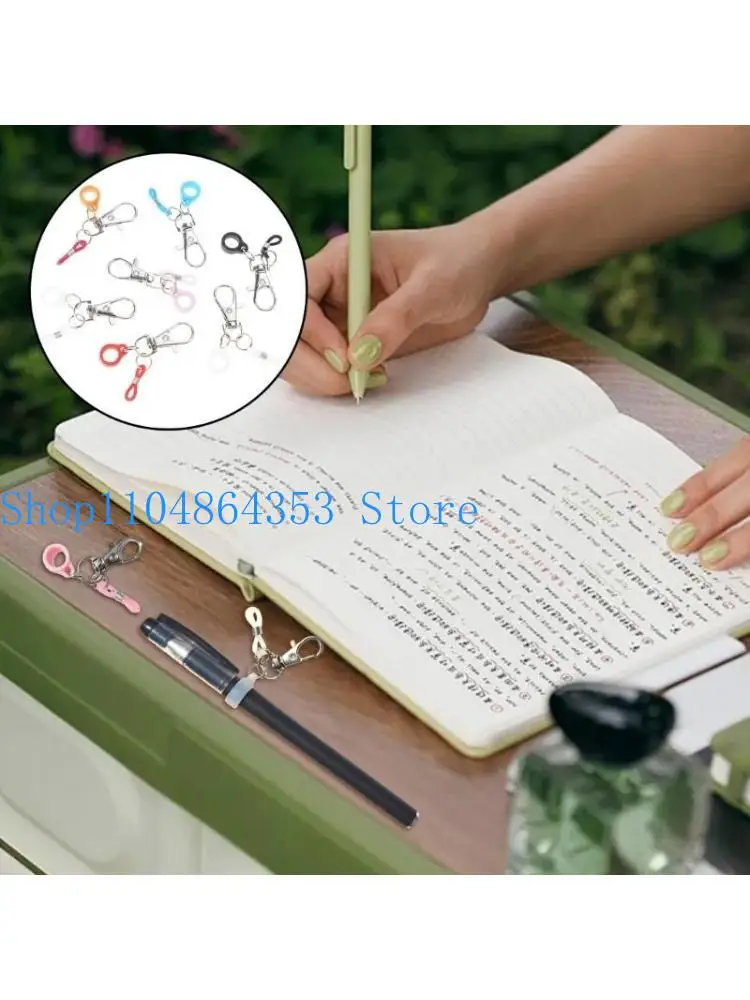 652F Set of 7 Retractable Silicone Pen Holders for Convenient Use Badge Reels Clips