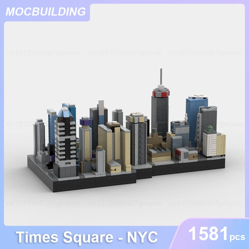 Times Square NYC Model MOC Building Blocks DIY Assemble Bricks Architecture Educational Creative Collection Toys Gifts 1581PCS