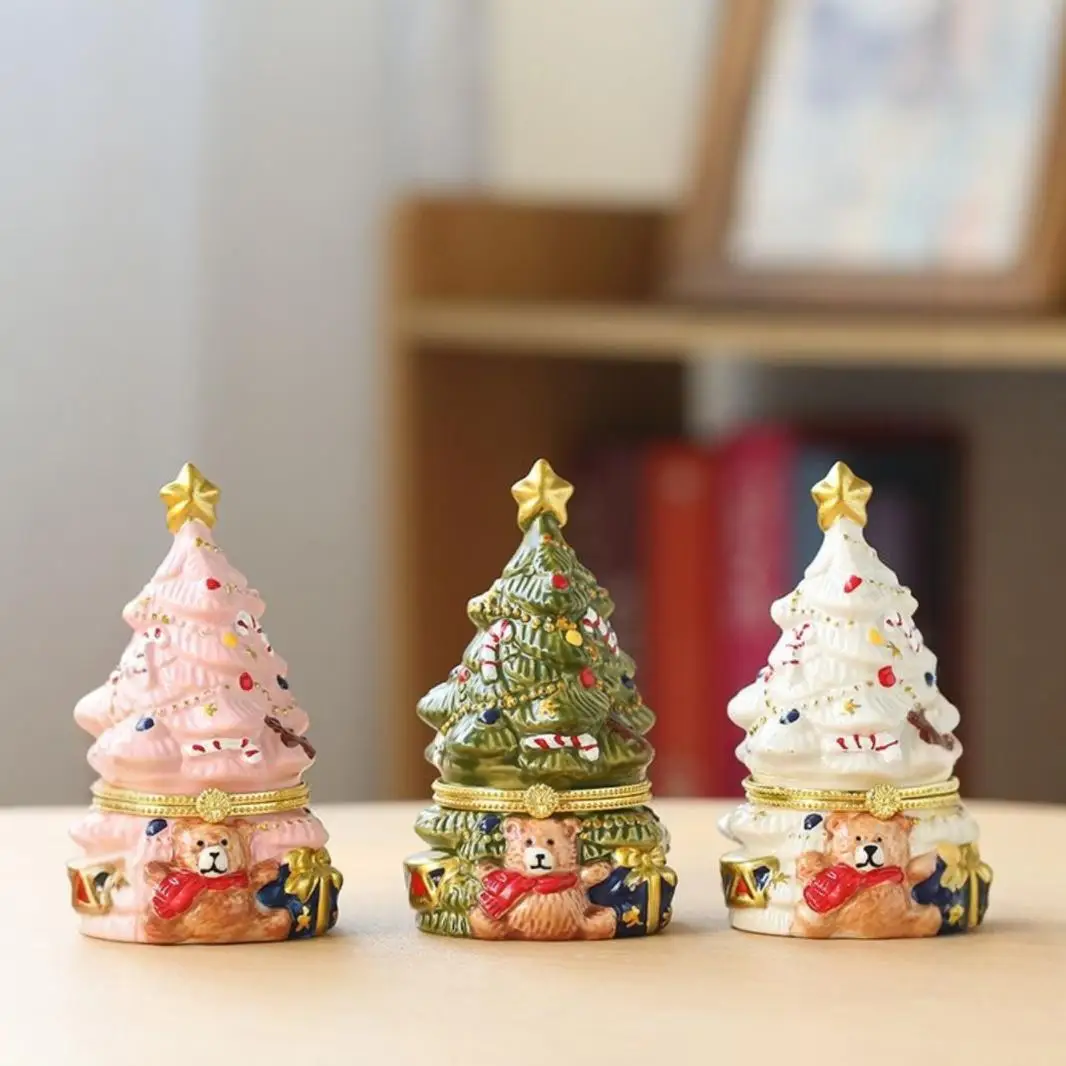 New Creative Ceramic Jar Christmas Tree Scented Candle Lovely Fragrance Tabletop Decoration Christmas Gift Decoration Home