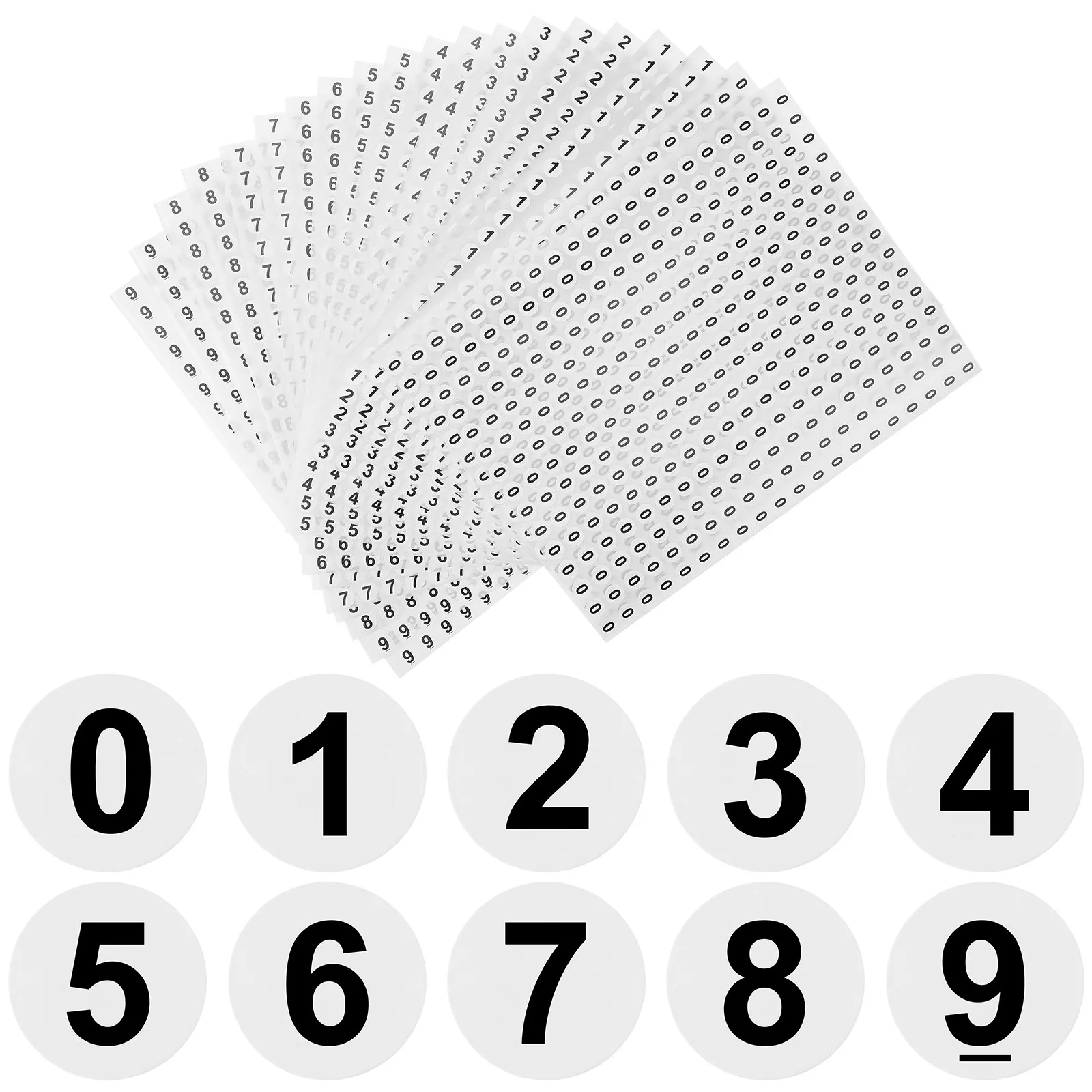

6000 самоклеящихся круглых бумажных наклеек с номерами для детских праздников, идентификации одежды, рукоделия и DIY-проектов