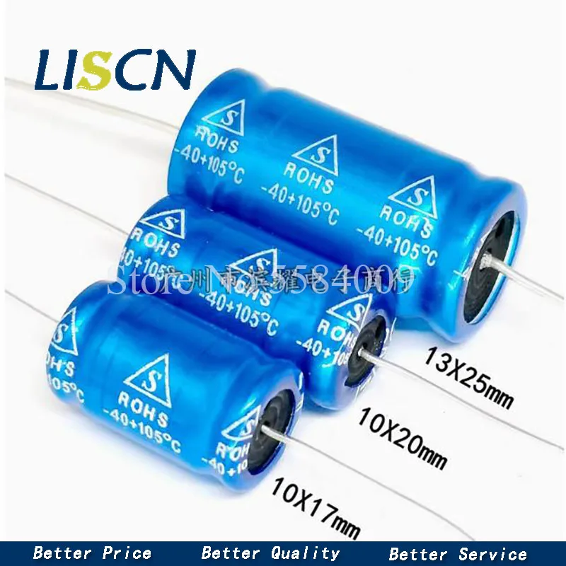 10PCS 2.2/3.3/4.7/6.8/100UF100V high-frequency speaker, non-polar axial electrolytic frequency divider, horizontal capacitor ﻿ ﻿