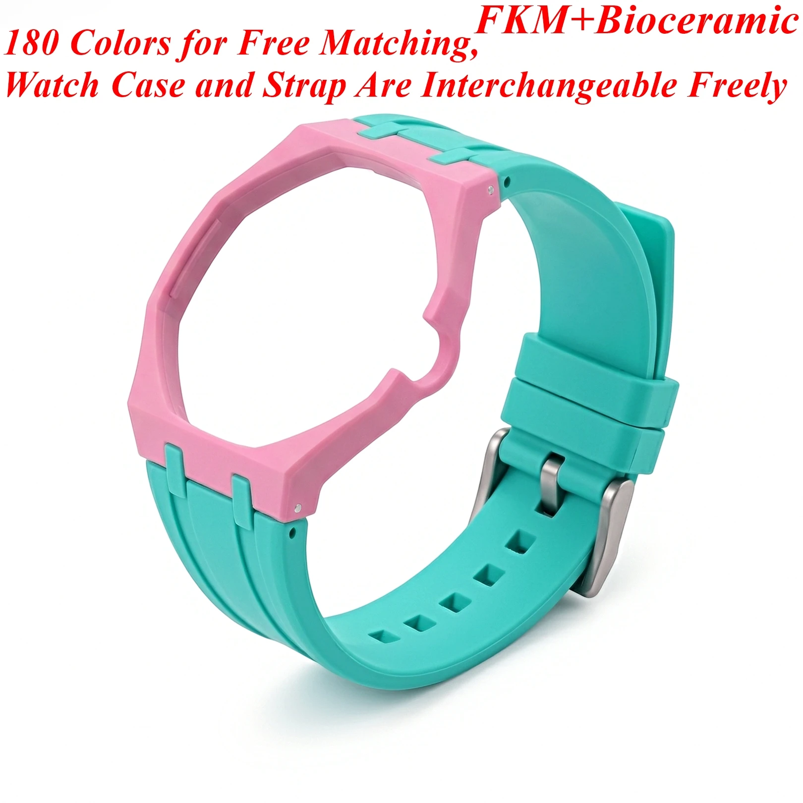 For Audemars Piguet AP X Swatch Royal POP Pocket FKM Watch Strap Bioceramic Protective Case Bezel Watchand Replacement Bracelet
