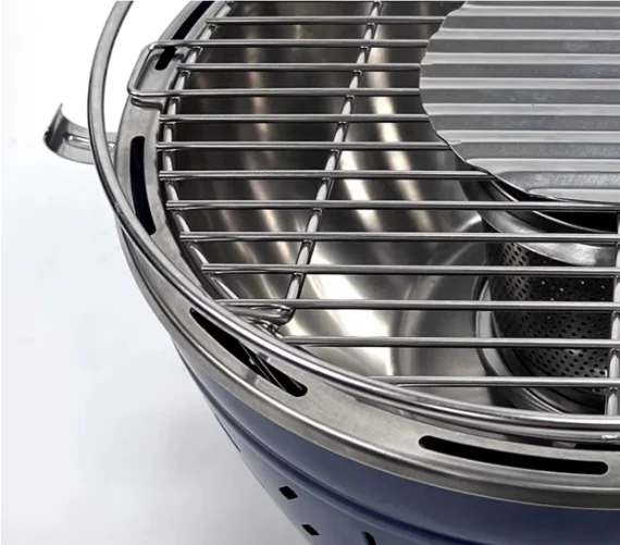 Portable Charcoal BBQ Grill Lotus Stove With Fan Smokeless Anti Scald Barbecue Rack For Indoor Outdoor Home Picnic