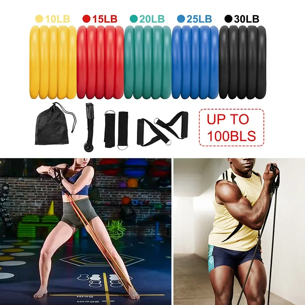 11PC Tube Resistance Band Agility Training Gym Equipment for Home Accesorios Para Yoga Pilates Boxing Fitness Band for Woman Man