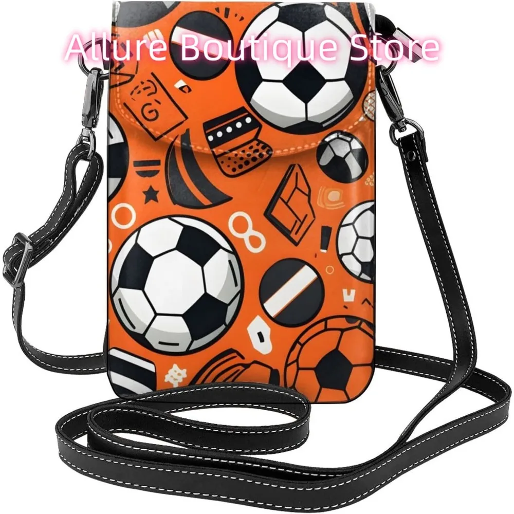 

Мультяшная забавная футбольная сумка через плечо для женщин из искусственной кожи, маленькая дорожная сумка для мобильного телефона, легкий мини-кошелек для телефона, кошелек C
