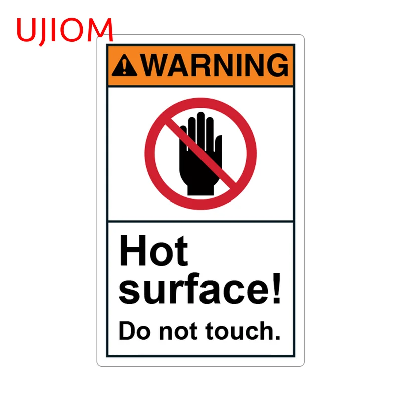 UJIOM Prohibition Sign Cool Wall Sticker Do Not Touch Hot Surface Furniture Electric Cooker Decals High Quality House Decor