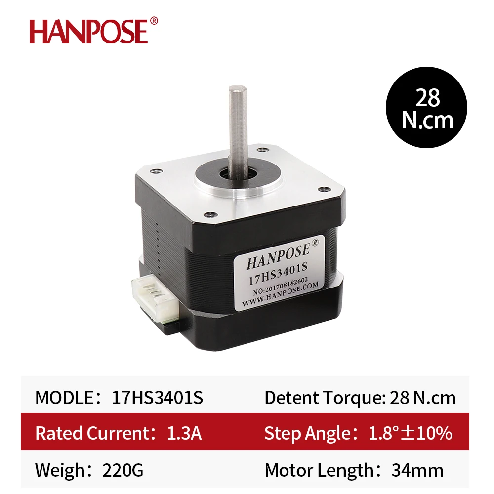 Nema17 Stepper Motor 12v 17HS3401S 28N.cm 1.3A  42X34mm 1.8 Degree 42 Motor for Beauty Medical Machine Engine  Stepper Motor 12v
