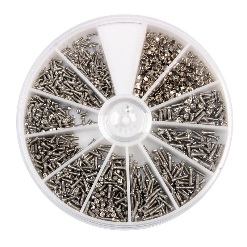 1000/2000PCS Screw Box Phone Glasses Clock Screw and Nut Kit Repair Accessories Tool