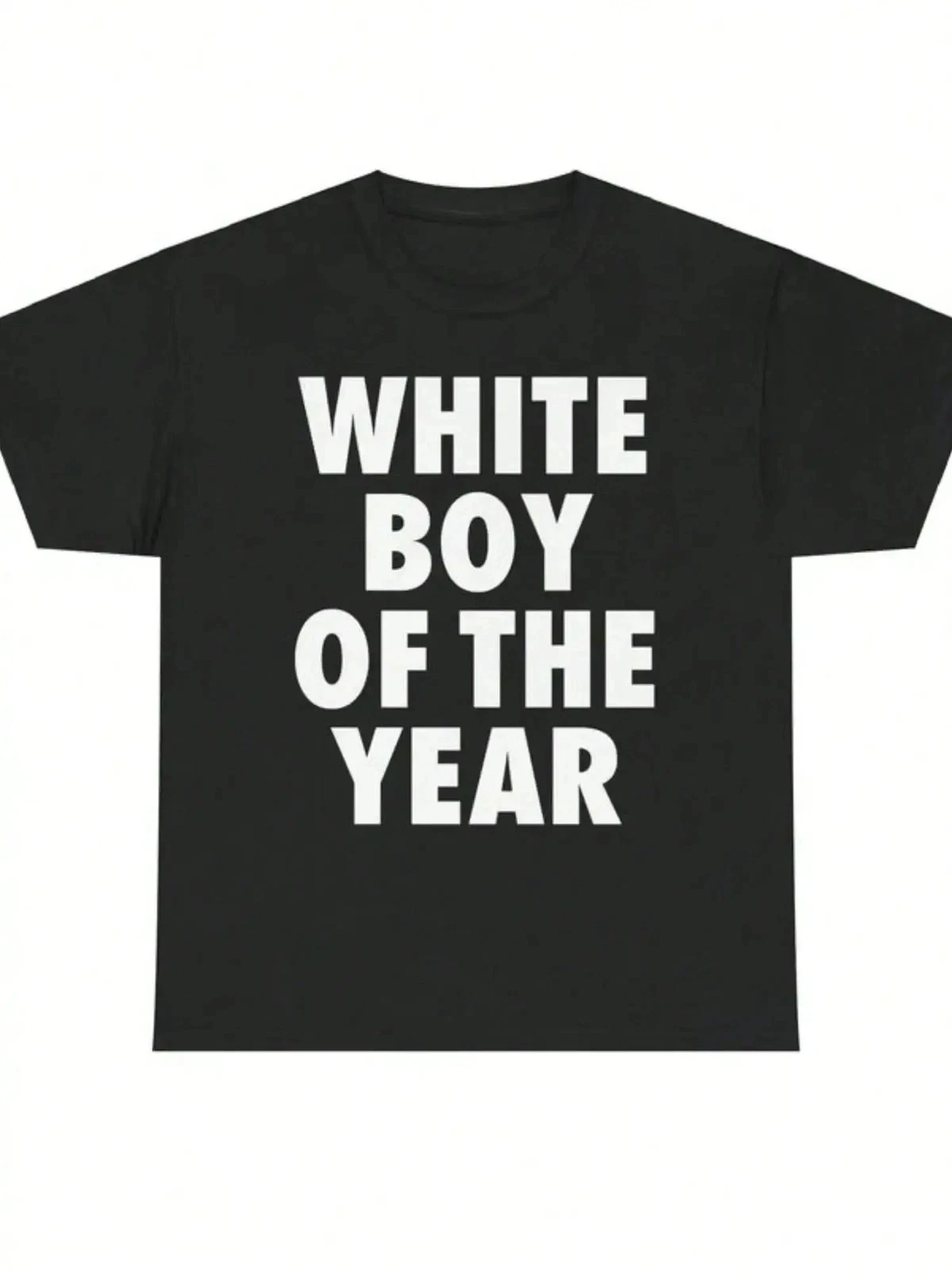 WHITE BOY OF THE YEAR Herren Y2K Grafik-Shirt Text Meme Streetwear Baumwolle – Detail 4