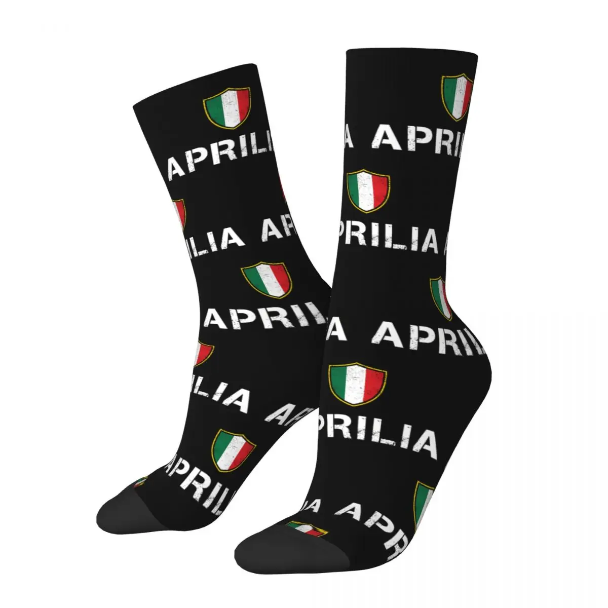 Crazy compression Italia Roots Sock for Men Vintage Aprilia Seamless Pattern Crew Sock Novelty