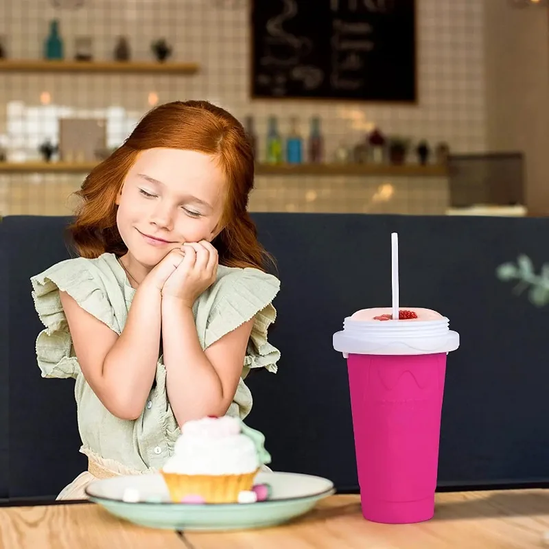 Silikon Schnellgefrorene Eismaschine Squeeze Cup DIY Selbstgemachte Langlebig Squeeze Schnell Kühlung Tasse Milchshake Flasche Smoothie Tasse