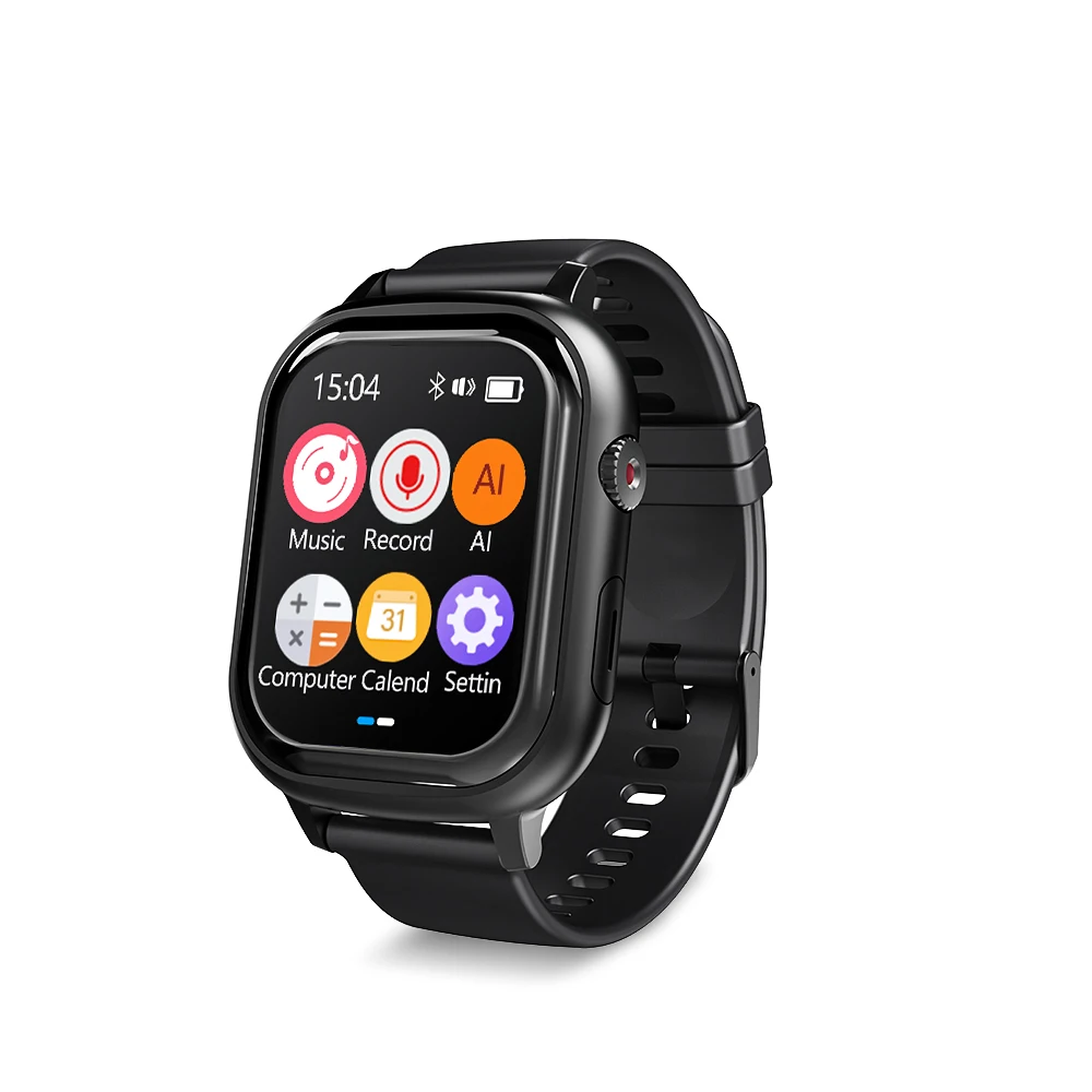 

V82 Watch AI Touchable Voice Recorder AI Translation Summarization Real-Time Multilingual Blue Tooth Connect to App Large Screen
