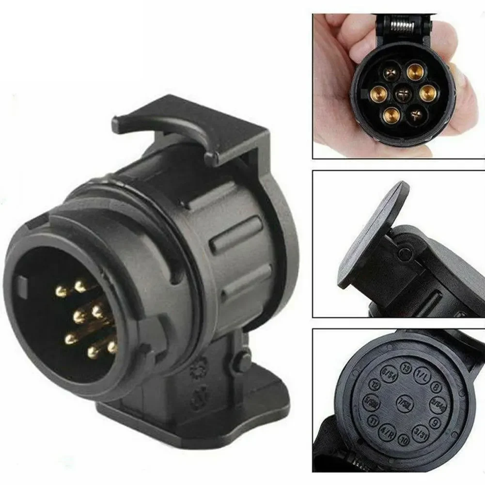 

13 To 7 Pin Trailer Plug Adapter Durable Mini Caravan Converter 12V Towing Plugs Socket for Towing Truck for Touring Car Trailer