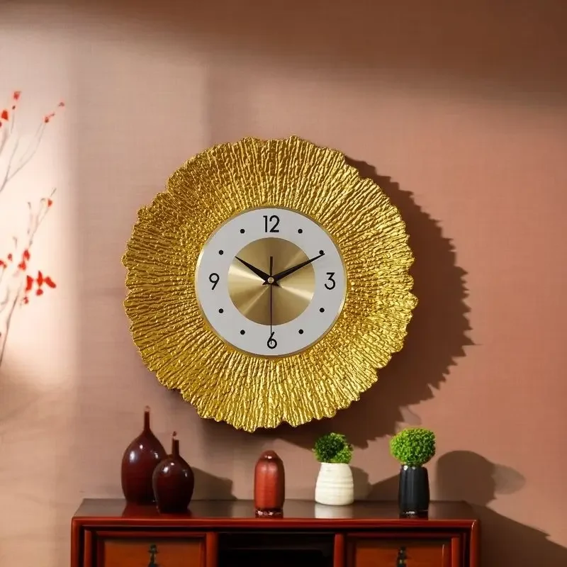 

Post - Modern Creative Noiseless Wall Clock - Fashionably Simple, for Living Room & Bedroom, Made of Stone and Iron