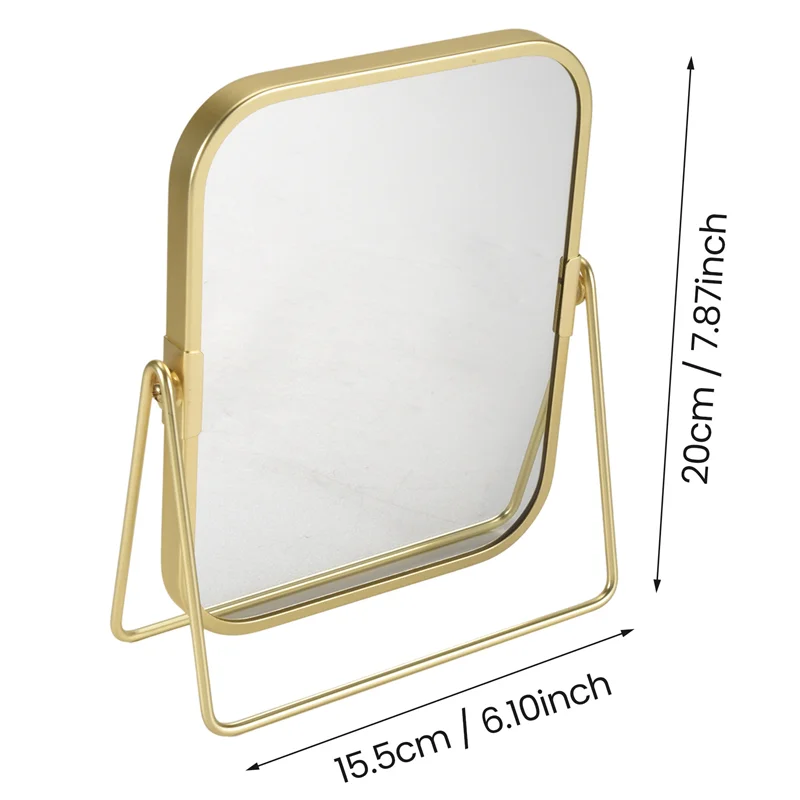ABRG-Vanity Makeup Mirror With Metal Stand 360 Degree Swivel Desktop Tabletop Mirror