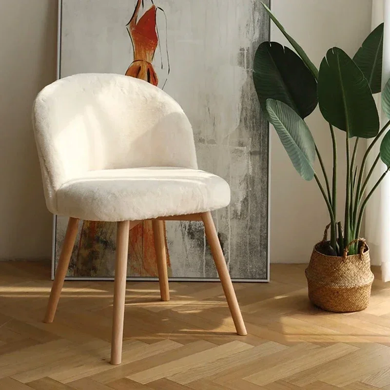 & Nordic Bedroom Makeup Chair Accent Designer Metal Dresser Dining Chairs Luxury Cream Style Home Furniture Muebles Hogar FYMC