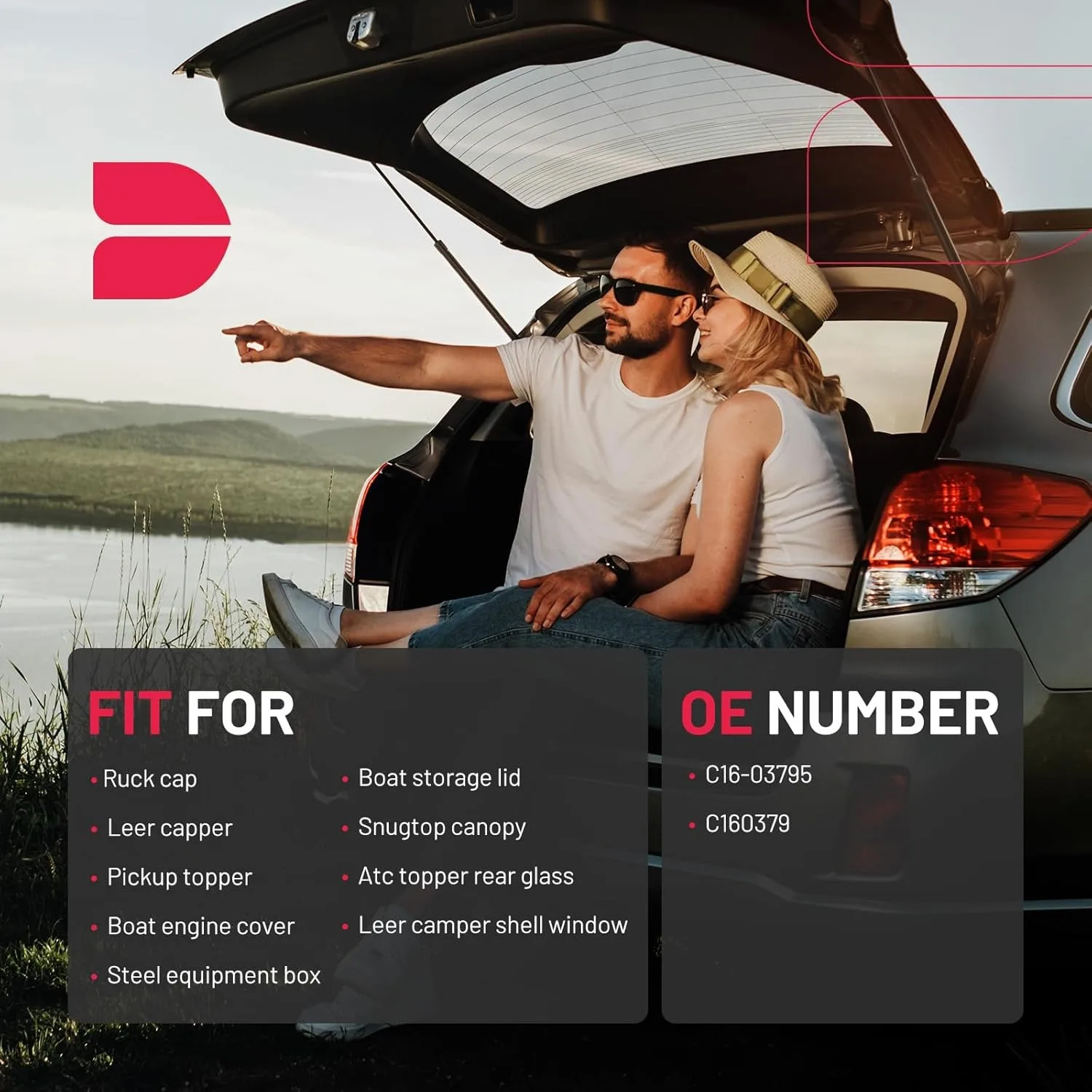 C16-03795 دعامات غاز 12 بوصة 24 رطل لشاحنة تخييم شل/غطاء علوي/صندوق الأدوات #4