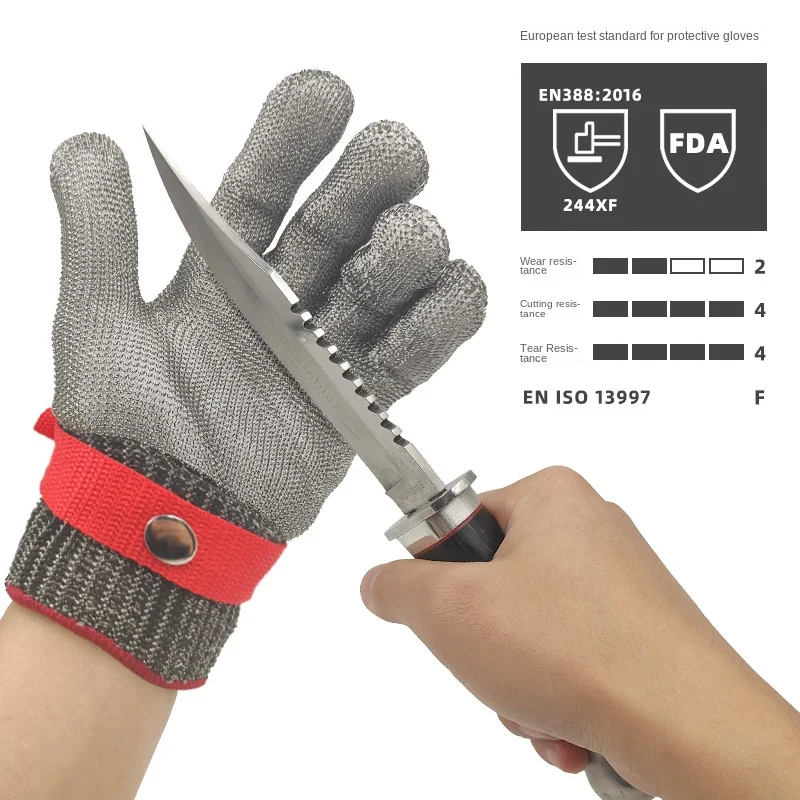 Manufacturer 5 Anti-cut Gloves Anti-stab Anti-slip Anti-knife Cut Steel Wire Gloves Waterproof Work Protection Supplies