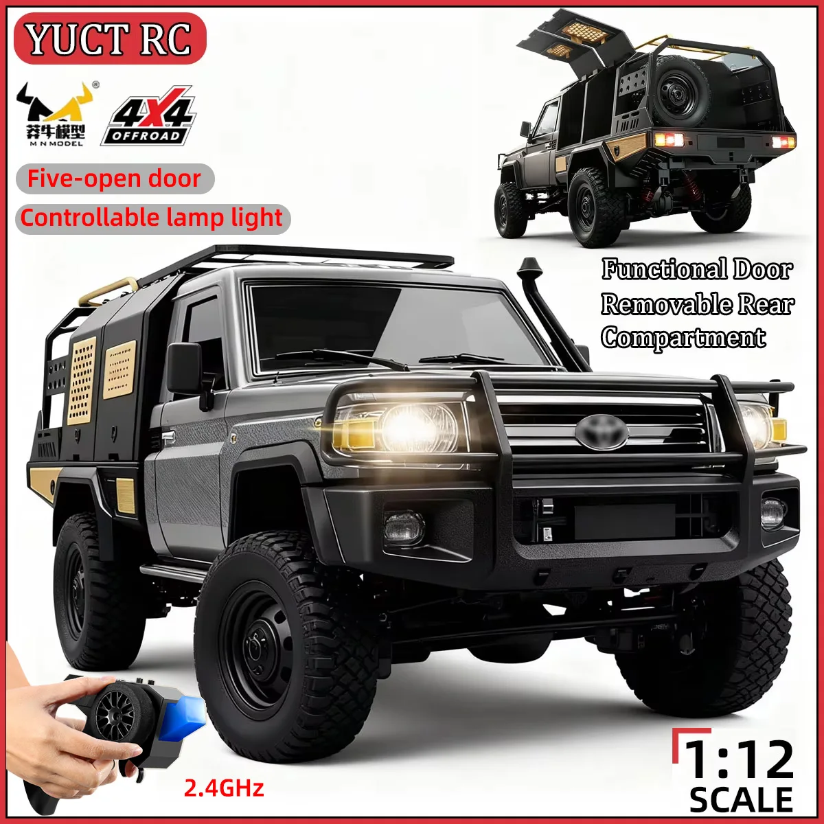 MN MN82S LC79 Rc Car 1/12 Full Scale Rc Pickup Truck 4WD Climbing Car 2.4G Remote Control Off-Road Vehicle Toys Model Gifts