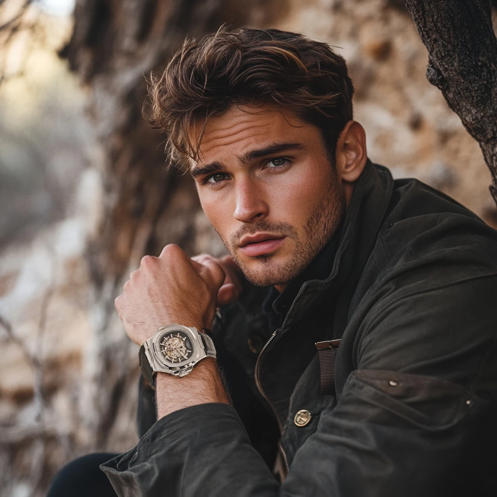 ساعة أوتوماتيكية للرجال مقاومة للماء في الهواء الطلق ساعات ميكانيكية فاخرة بسيطة للبيع بالجملة من الجلد الهيكل العظمي ساعة ترفيهية للرجال هدية