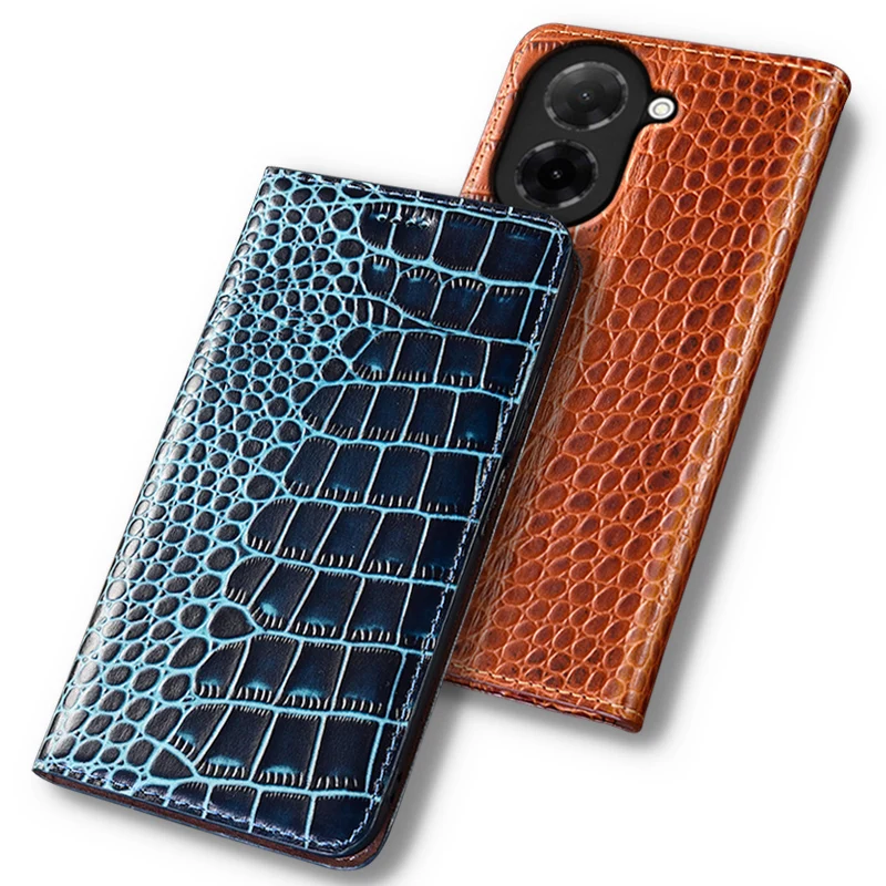 

Flip Case For XIAOMI Redmi A5 POCO C71 4G Crocodile Pattern Magnetic Cover Luxury Cowhide Genuine Leather Wallet Cases Covers