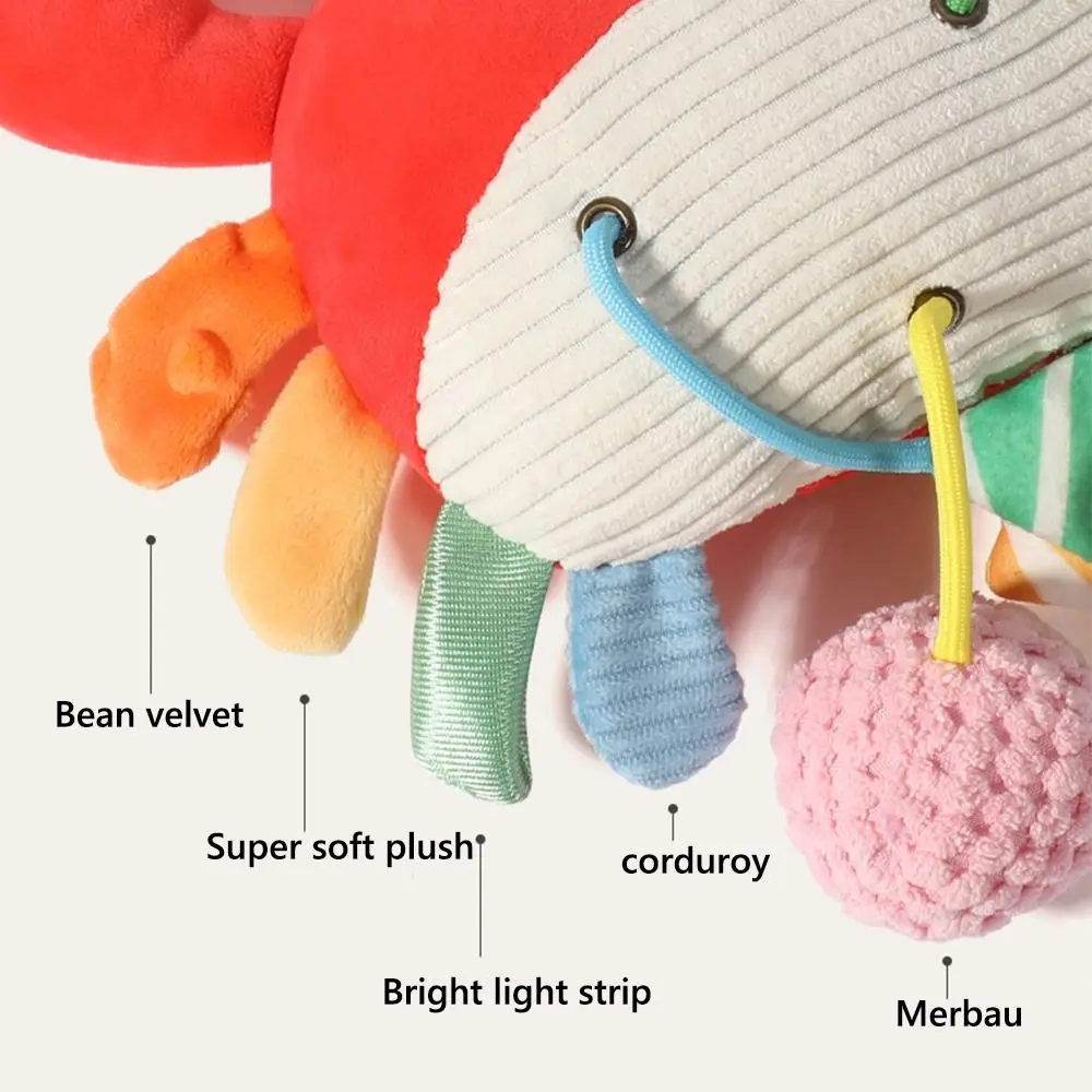 Funny Cartoon Baby Crib Bell With Rattle Bell Multi-functional Sensory Placation Toy Soft Gift Early Education Toy Baby