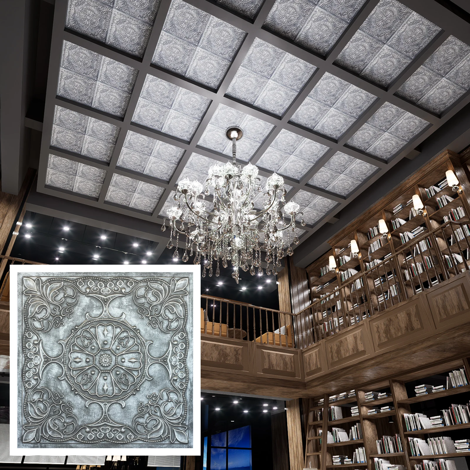 Artistic 3D Ceiling Tile Decorative Ceiling Panels for Cafe Club PL71 Antique tin 10tiles/lot