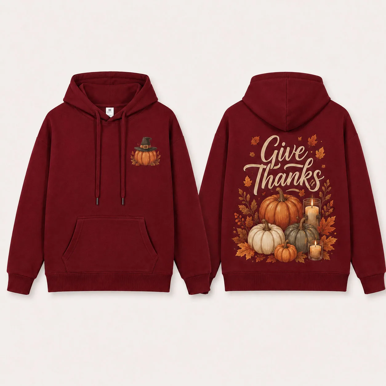 Pullover Hoodie Thanksgiving Pumpkin Pie Graphic Men Women Oversized Sweatshirt Fall Family Dinner Holiday Gift for Friends