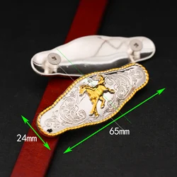 6X 65*24mm Gold Cowboy Western Horse Leathercraft Bridle Saddles Belt Conchos