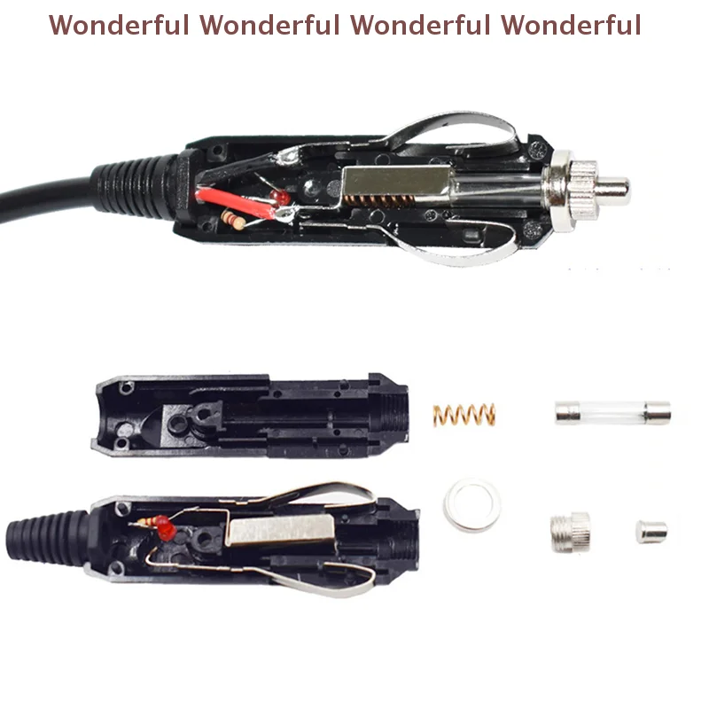 

10A 12V-24V Auto Connector Adapter 1PC 15cm Male Car Cigarette Lighter LED Socket Plug