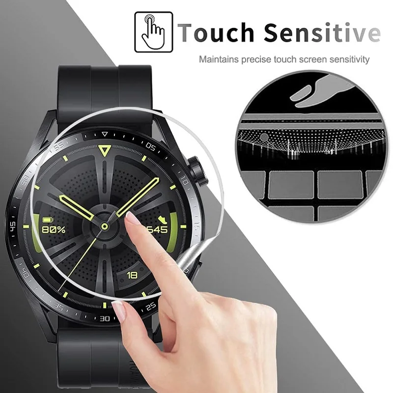 Pelindung layar hidrogel TPU, 10 buah untuk jam tangan Huawei GT4 41mm 46mm jam tangan pintar HD bening lembut Film pelindung antigores