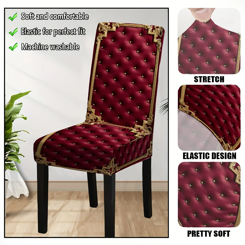 

Luxury Retro Buttoned Chair Cover, 2024 New Stretch Elastic Dining Chair Slipcover, Soft Washable Furniture Pro