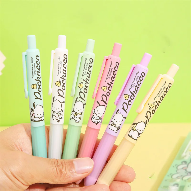 Imagem -03 - Sanrio Kawaii Pochacco Imprensa Canetas Gel para a Escrita Tinta Preta Bonito Caneta Neutra Escritório e Material Escolar 05 Milímetros 36 Pcs por Lote