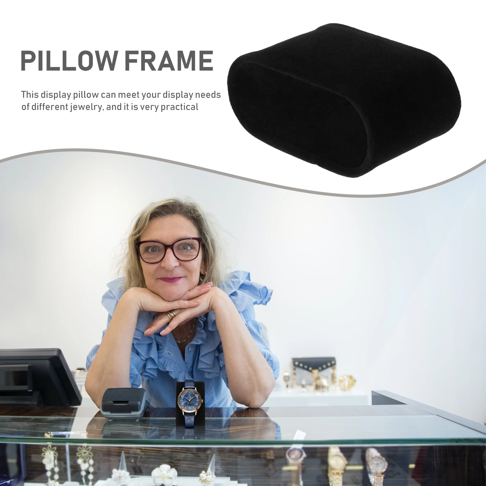 

10 Pcs Pillow Watch Holder Single Black Jewelry Displays Case Cushion Man