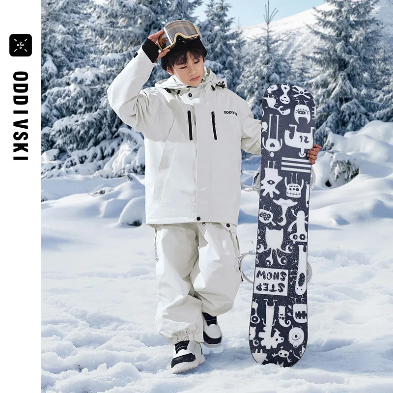 

Down Ski Suit Children's New 3L Professional Waterproof And Windproof Thickened Warm Ski Jacket