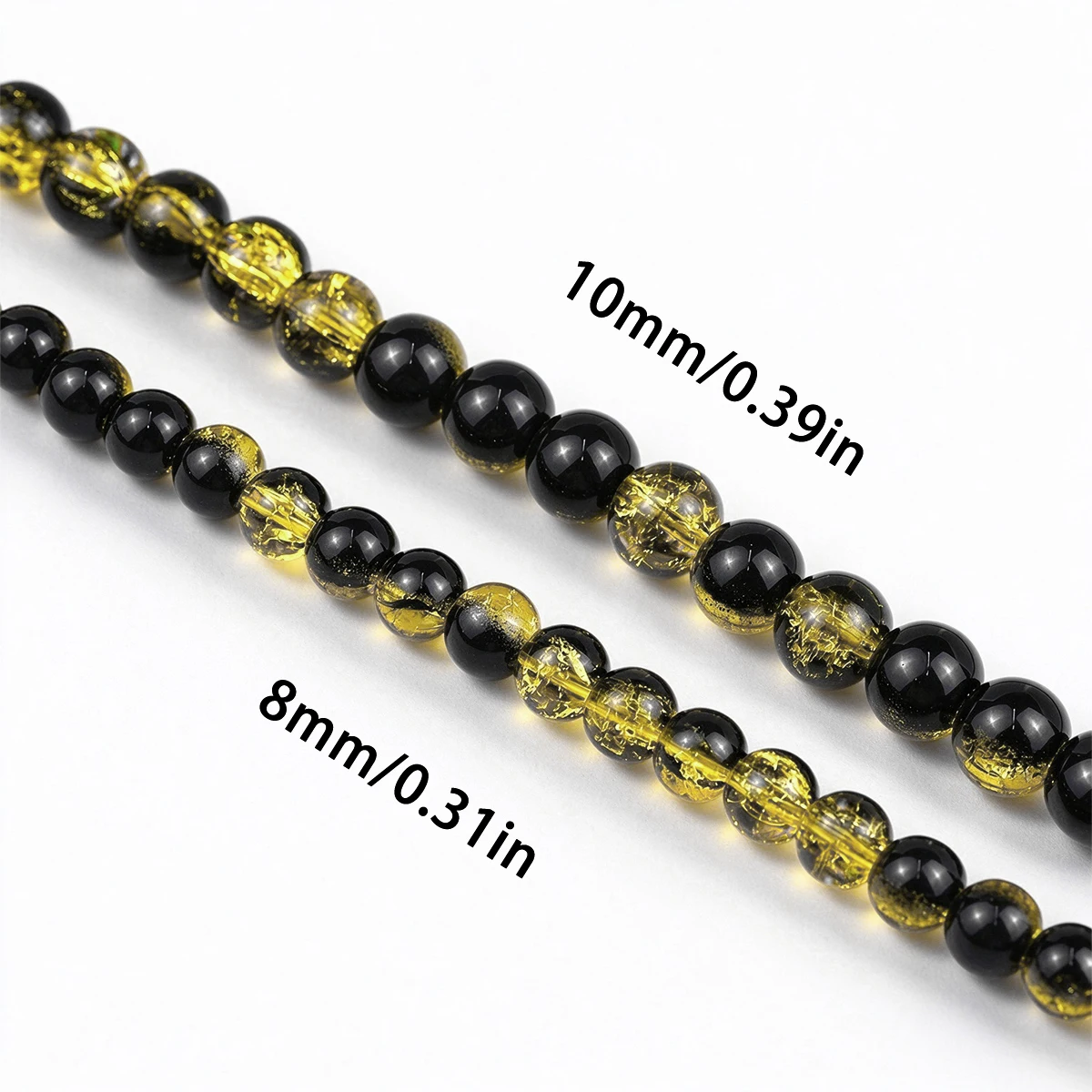 8/10mm 50pcs Glass Fine Cracks Various Colors Spacer Loose Beads For Jewelry Bracelets Necklace Making DIY Accessories