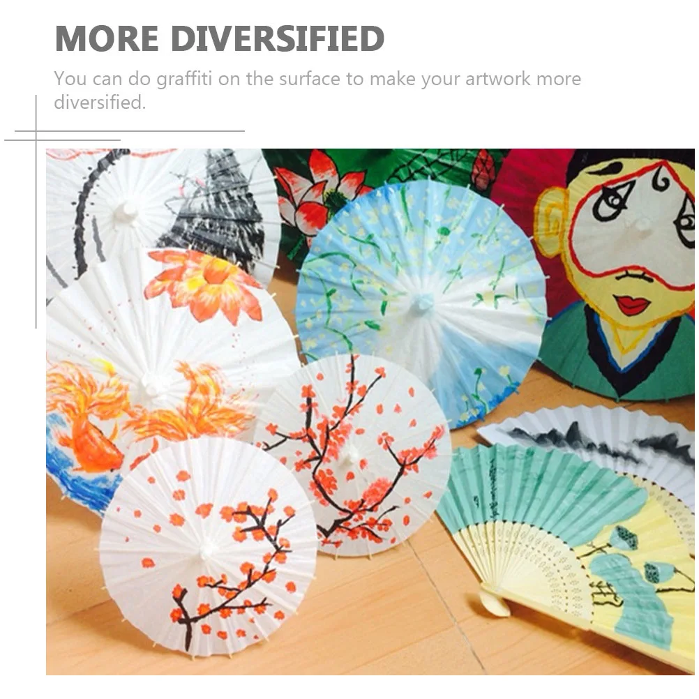 

4Pcs Children Oil-Paper Umbrella DIY Creative Blank Graffiti Painting Kindergarten Primary School Art Craft Supplies