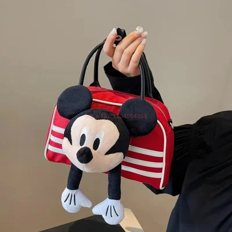 2024 Hot Mickey Fashionable Sports Large Capacity Bag Handbag Student Commuting Leisure Single Shoulder Slant Christmas Gifts