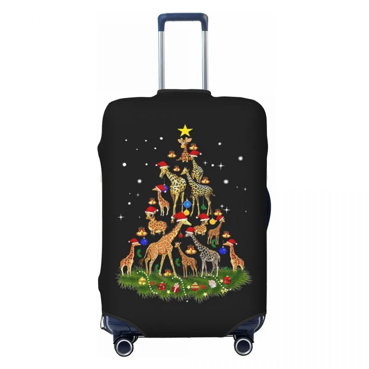 

Custom Christmas Giraffe Luggage Cover Elastic Animal Travel Suitcase Protective Covers Suit For 18-32 inch