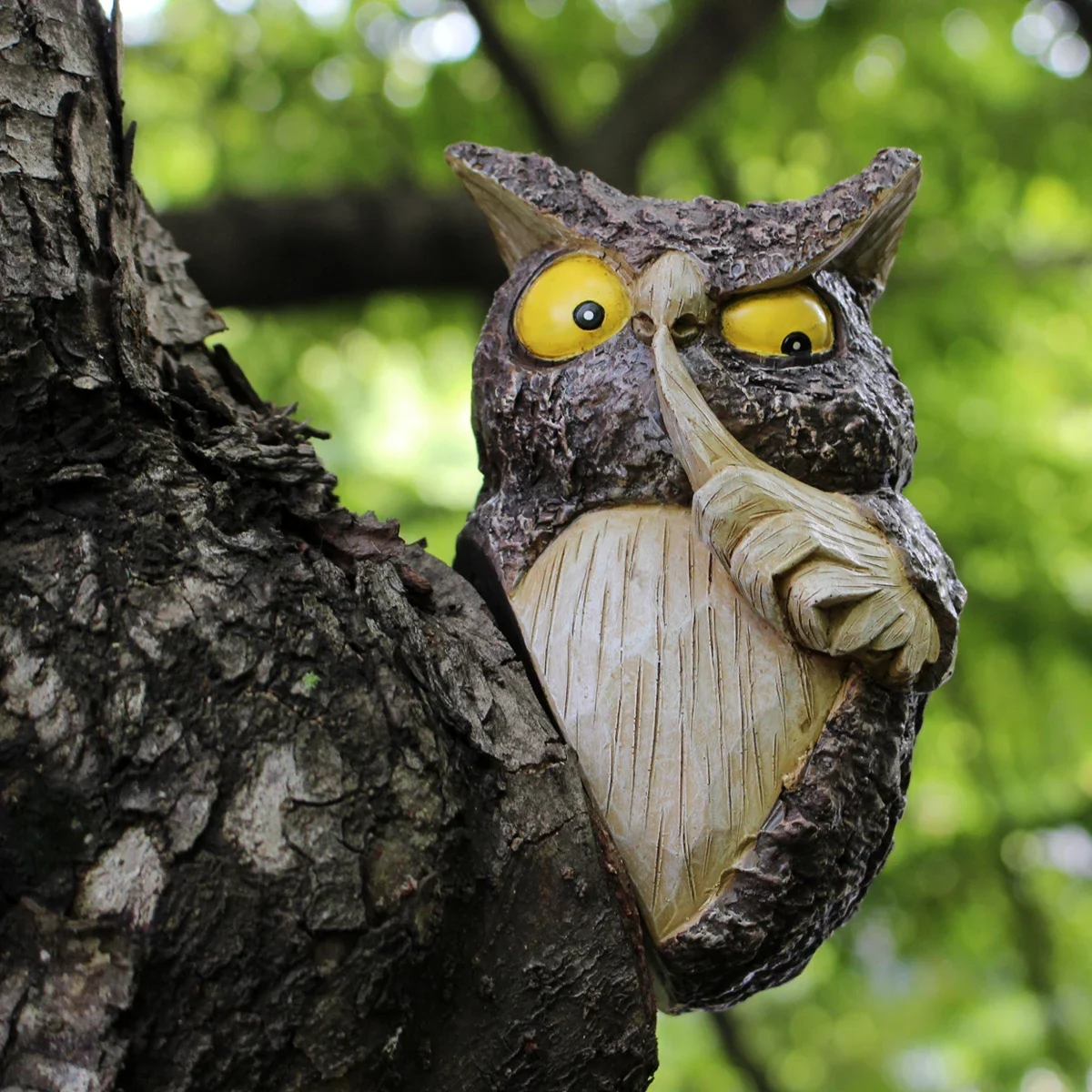 1pc Hide and Seek Owl Tree Hanging, Personified Owl, Courtyard Garden Big Tree Scene Decoration, Fun Animal Tree Hanging