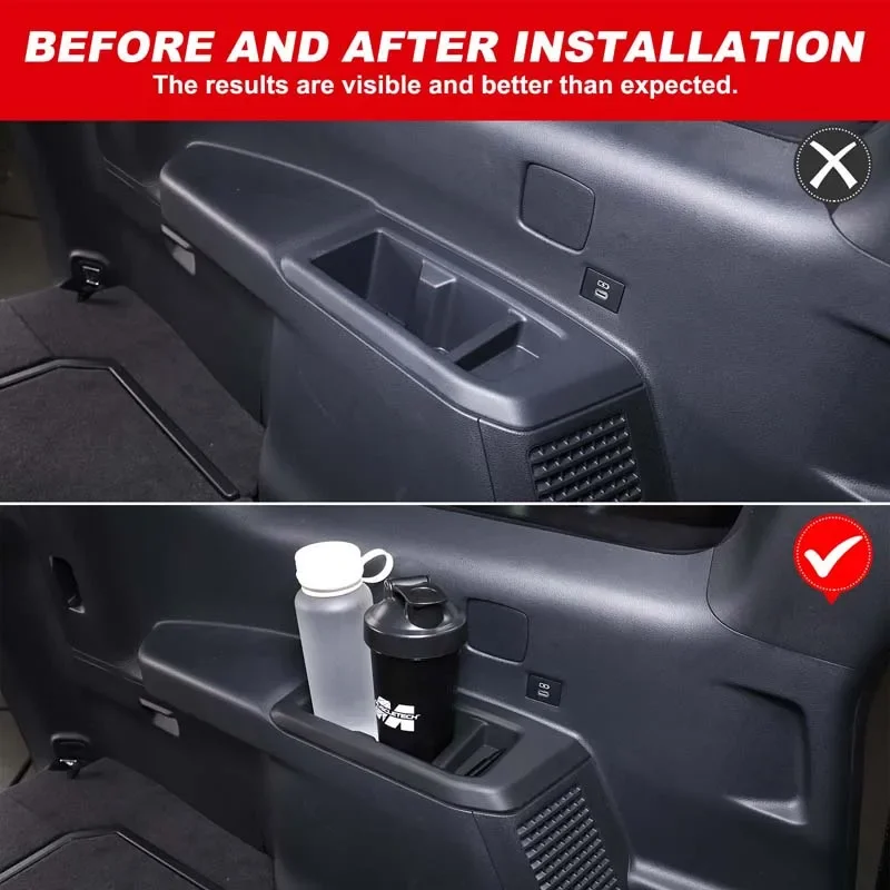 

For 2024+ Toyota Land Cruiser Prado 250 LC250 2024+ Black Car Center Console Storage Water Cup Cover Car Interior Accessories