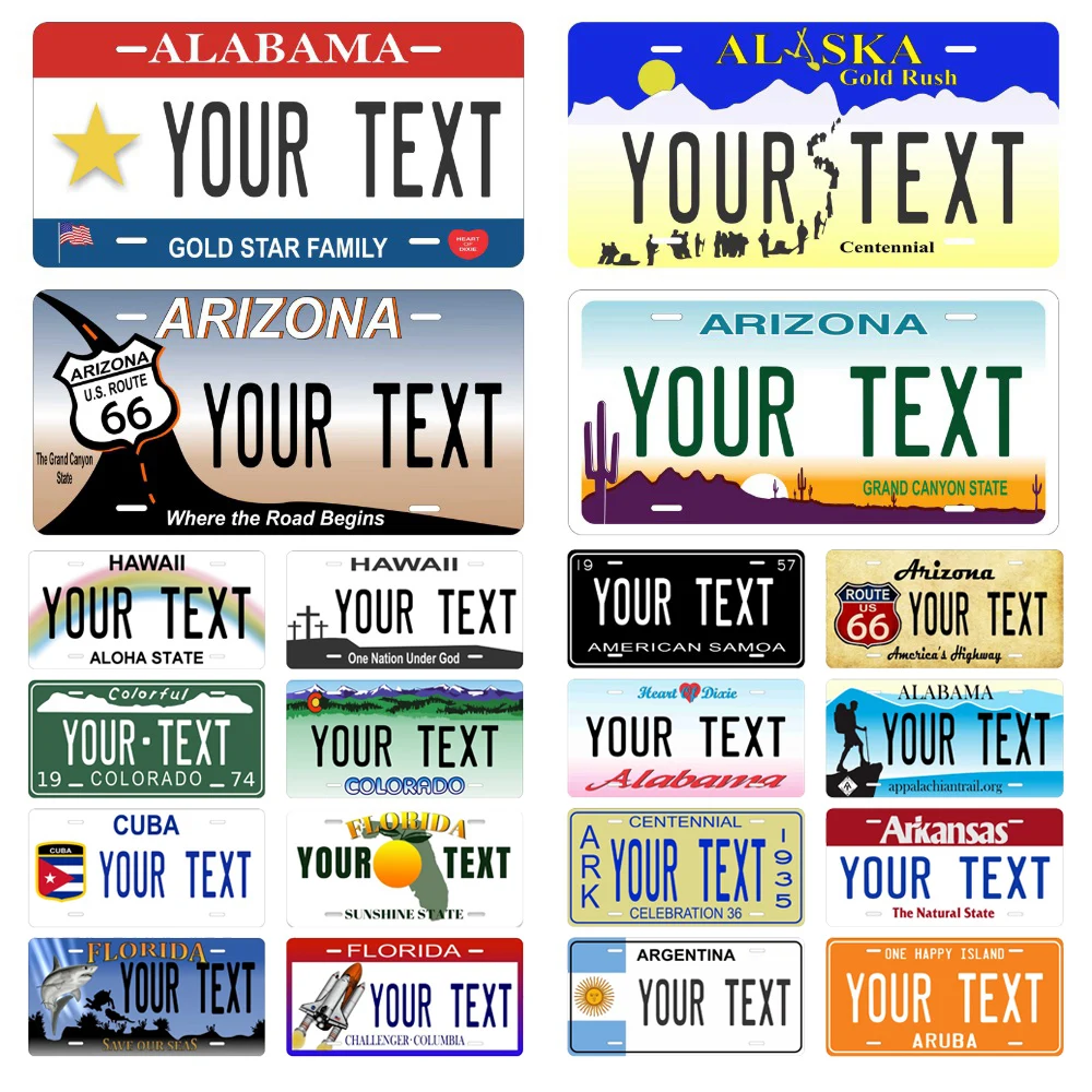 

Your Text Customized Plate, Country Metal Tin Sign, Vintage Personalize USA Poster, for Bar, Garage, Gift, Home Decor WY254