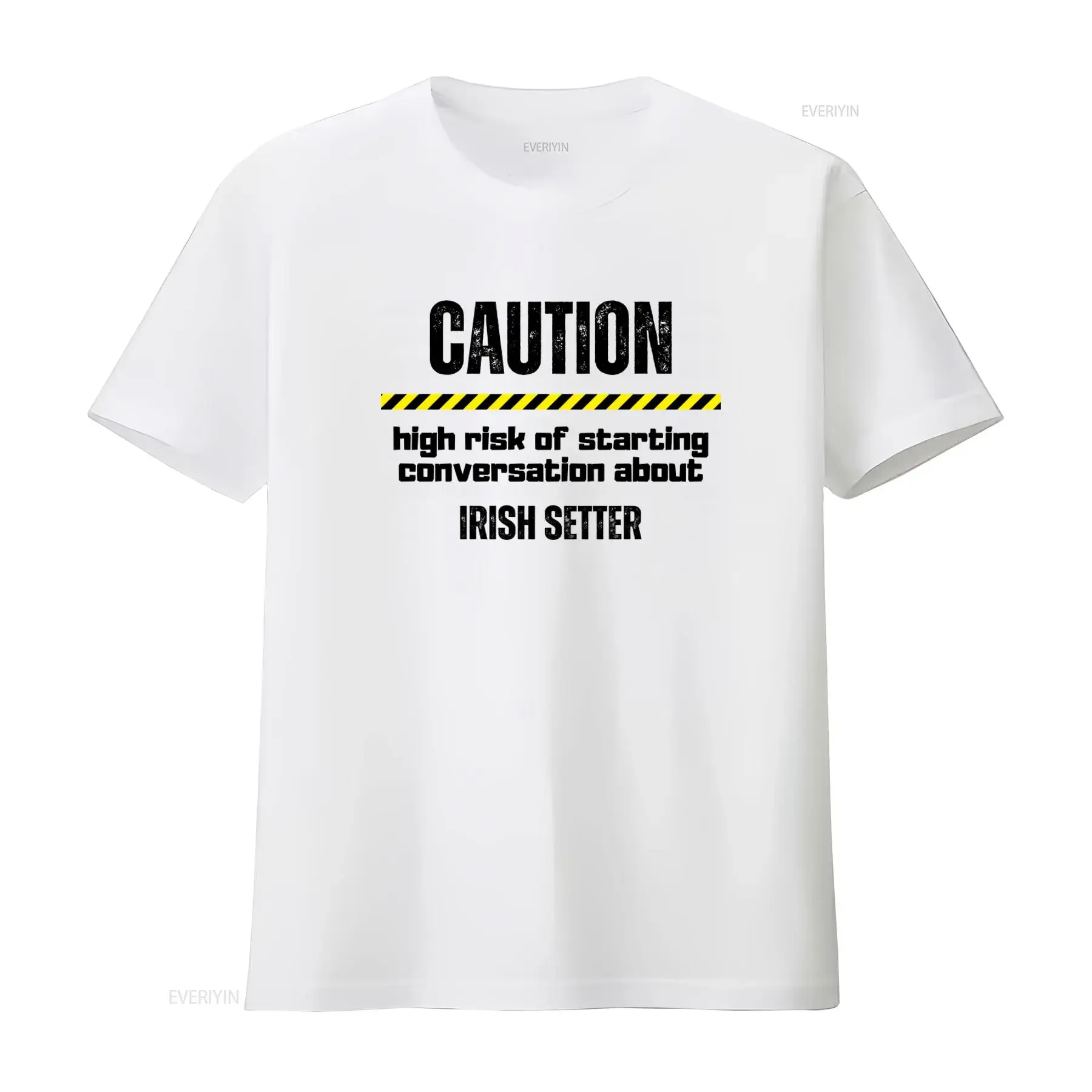 Irish Setter T Shirt Caution High Risk of Starting Conversation Perfect for Dog Breed Owners vintage Washed Versatile Stylish