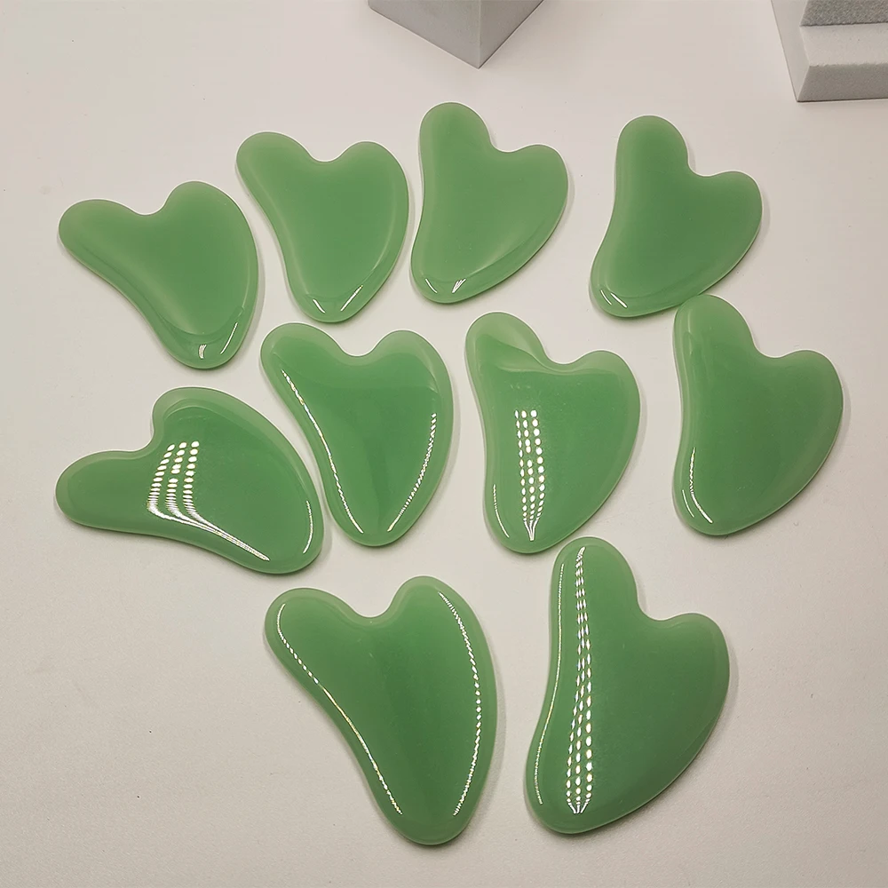 1PCS Natural Glass Jade Scraping Guasha Board Beauty Skin Care Tool Face Massager Scrapers Tools for Face Neck Back Body