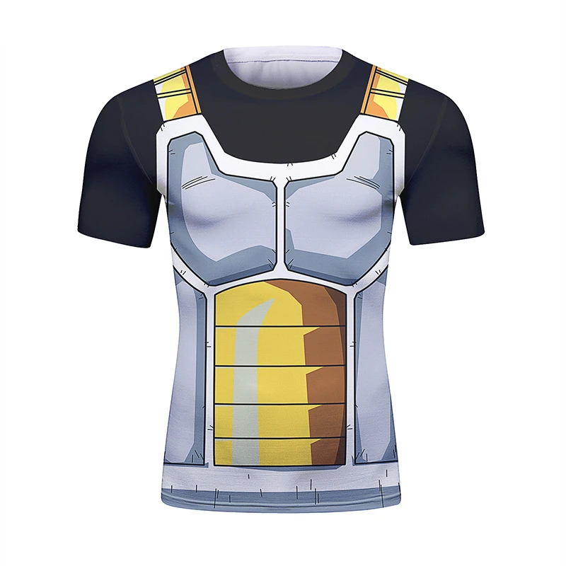 Dragon Ball Bodybuilding Quick Drying Compression Shirts Men Anime 3D Printed T Shirt Short Sleeve Cosplay Costume Tops Clothing