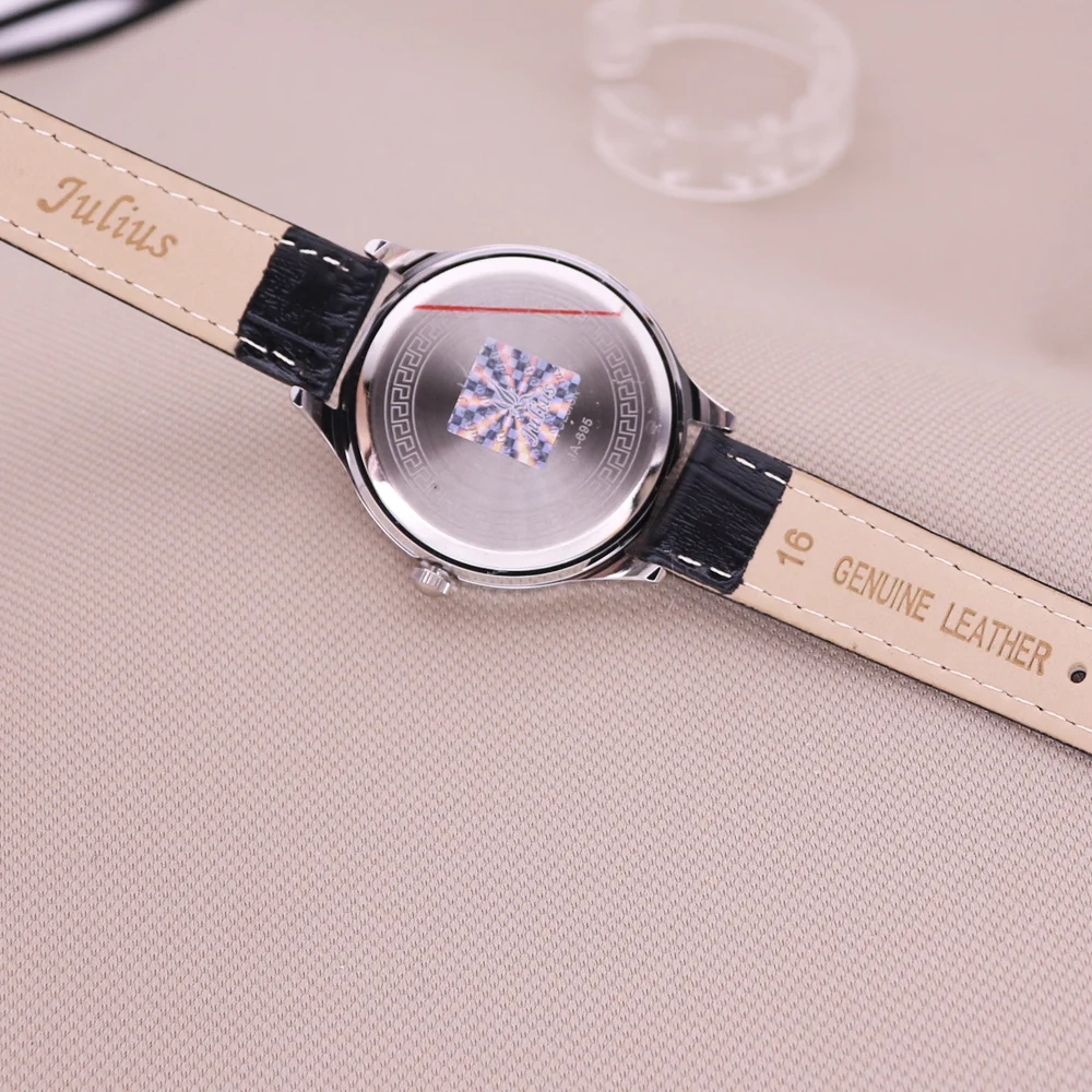 Classic Mother-of-pearl Julius Lady Women's Watch Japan Quartz Hours Retro Clock Fashion Cute Heart Girl's Birthday Gift Box