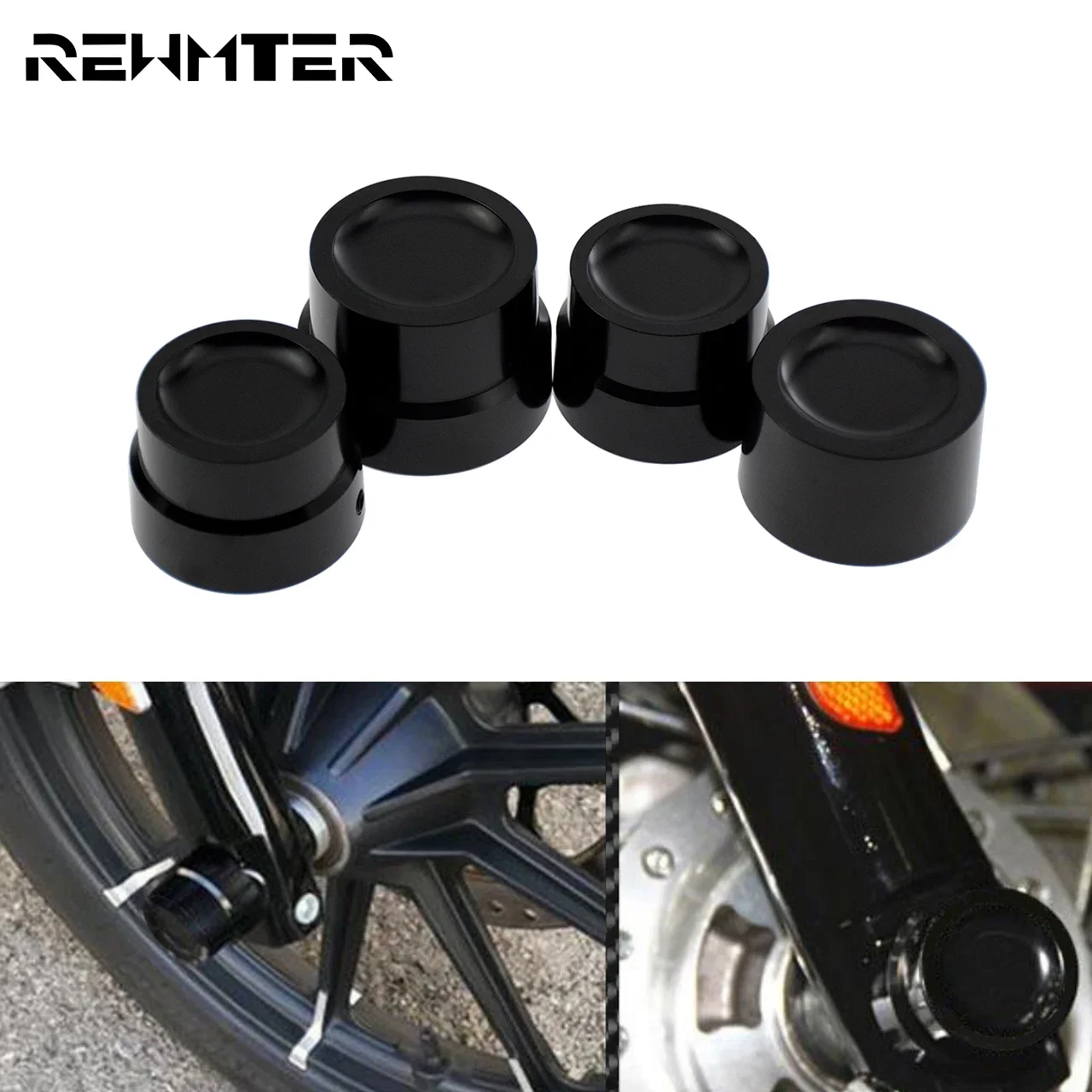 

Motorcycle Front Rear Axle Nut Cover Cap Bolt Kit Black CNC Aluminum For Harley Sportster XL Softail Dyna Street Bob Touring