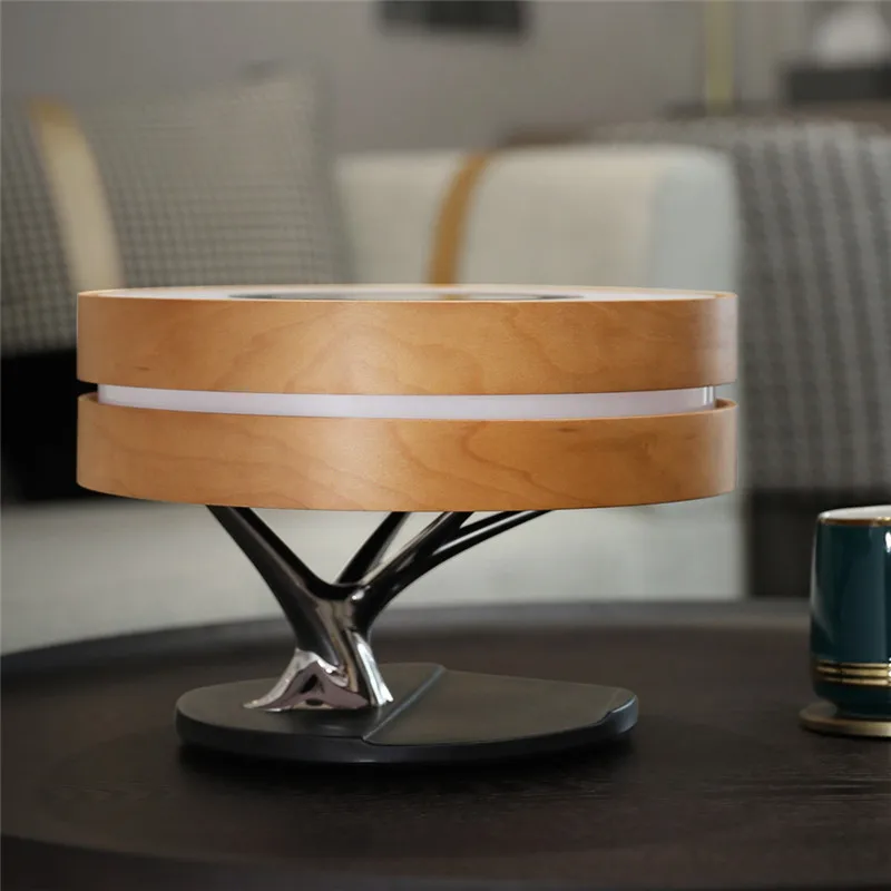Multifunctional Bluetooth Speaker with Clock Wireless Charger Night Lamp Desk Lamp Candlestick